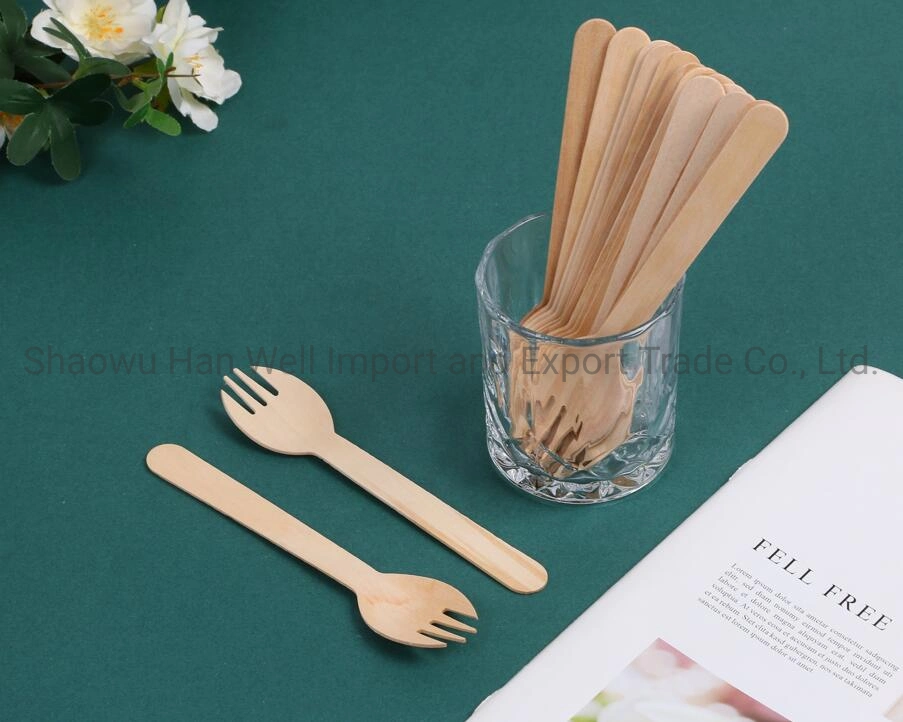 Eco-Friendly Disposable Cutlery Wooden Dinner Fork with Customized Sizes