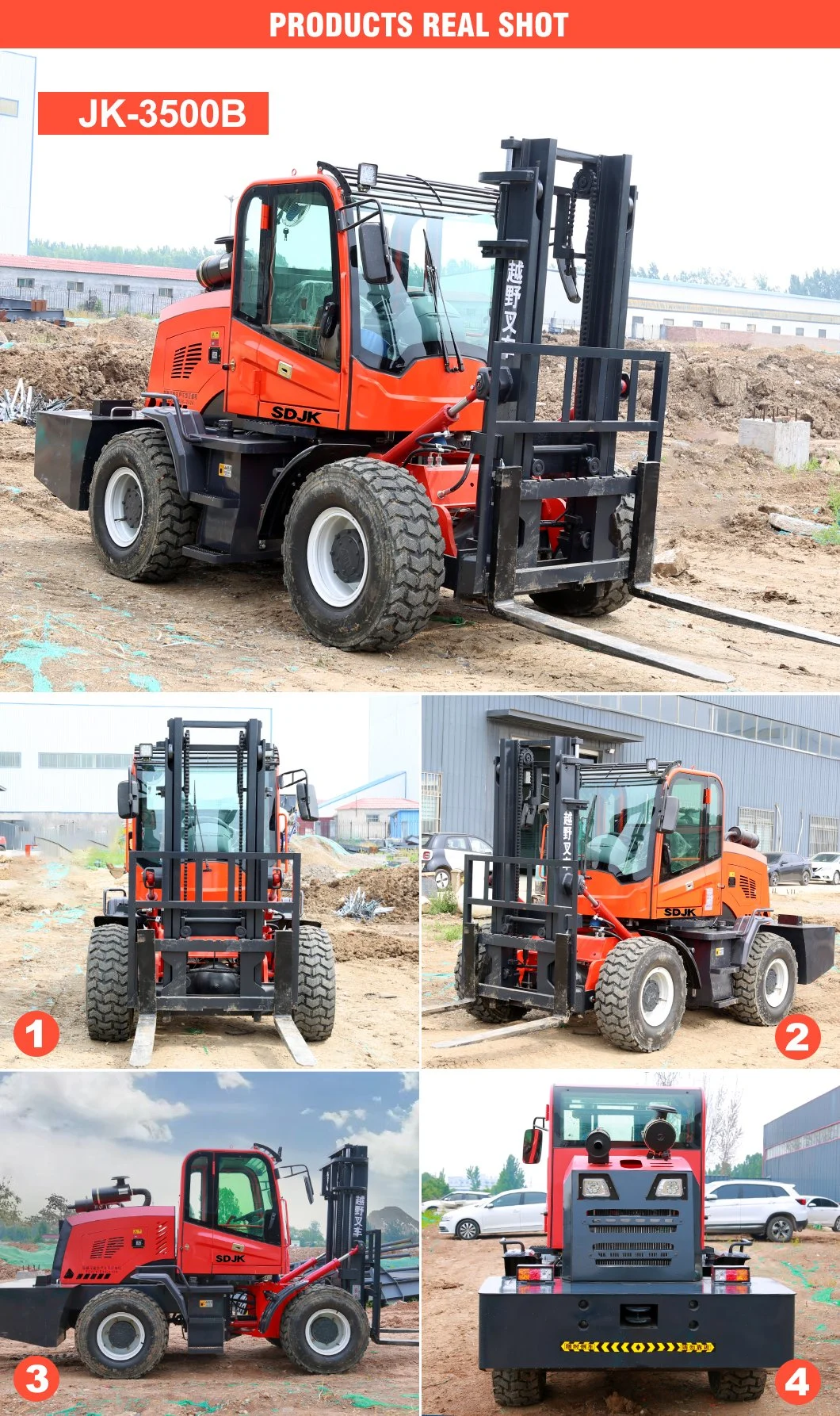 Four Wheels 3-6 Ton Chinese Low Price All Rough Terrain off-Road Fork Lift Forklift Trucks CE ISO Japanese Engine Used Forklift Factory Direct Sales