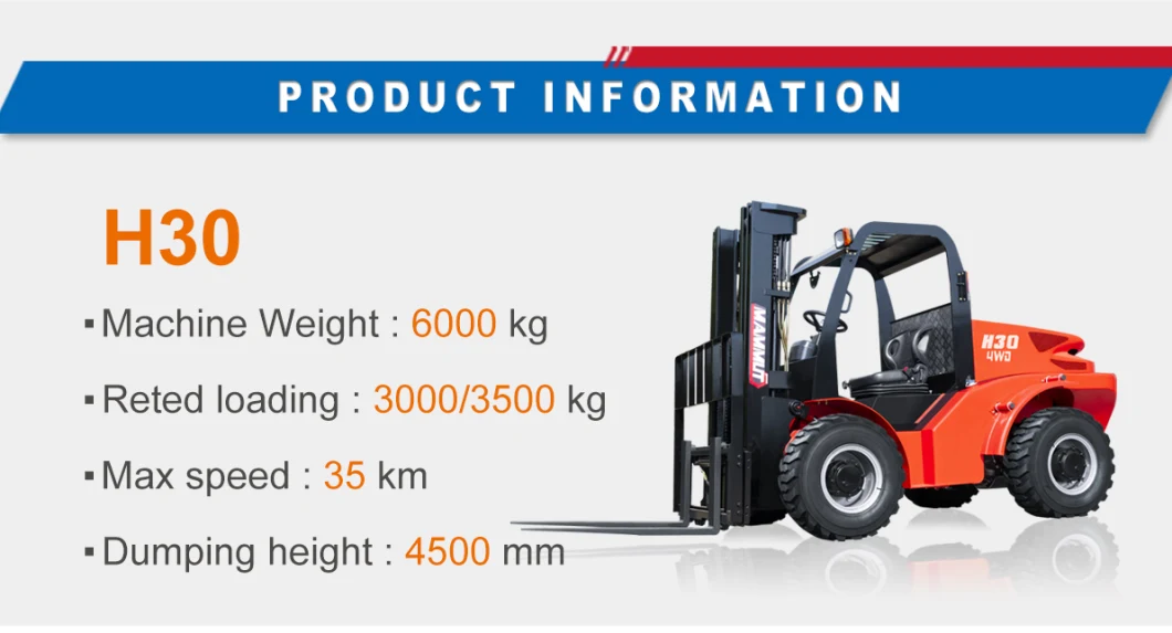 Mammut New Design 2ton 3ton 5ton 4WD All Rough Terrain Forklift