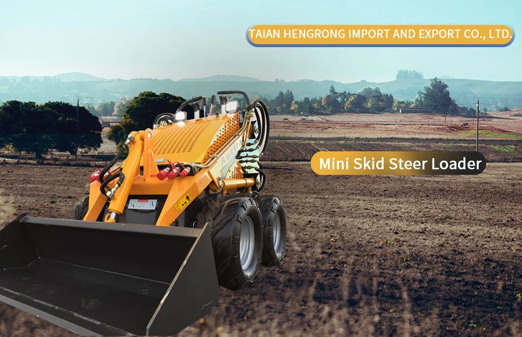 Small Farm Equipment 21HP Electric Wheel Mini Skid Steer Loader for Ground Care Snow Removal