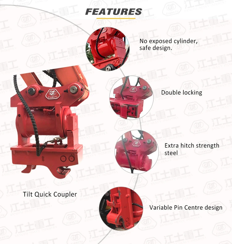 Mini Excavator Hydraulic Bucket Quick Change Coupler Tilt Quick Hitch Coupler for 0.8-4 Ton Excavator