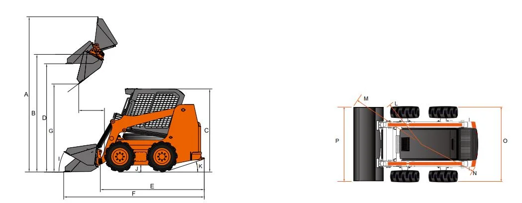 Vcs1605 1600kgs Multi-Function Big Skid Steer Loader with Sweeper Planner Hydraulic Hammer