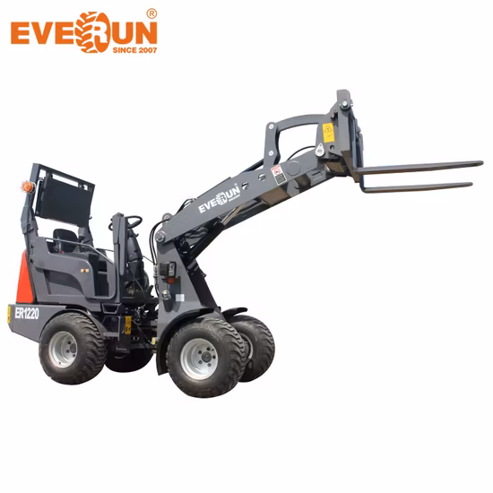 Everun Er1220 1,2 тонны мини-маленький компактный китайский малый сельскохозяйственный портативный строительный фронтальный колесный погрузчик EPA CE землеройная машина для продажи